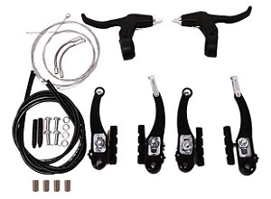 kit freio v brake com maçaneta + cabo + conduites