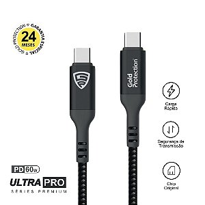 Cabo UltraPro PD 60 W TIPO C / TIPO C - GOLD PROTECTION