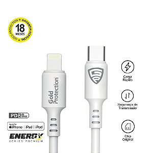 Cabo Energy PD 20W - SUPER SOFT POWERLINE - TIPO C  /  IPHONE - GOLD PROTECTION