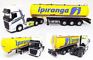 VOLVO FH500 IPIRANGA  - ESCALA 1/64 + CARRETA (ESCALA 1/64) = 25 CM