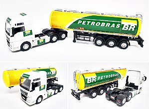 MAN TGX BR PETROBRAS - ESCALA 1/64 + CARRETA (ESCALA 1/68) = 25 CM