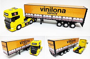 SCANIA V8 R730 + CARRETA VINILONA - ESCALA 1/64 (26 CM)