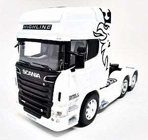 SCANIA R730 BRANCA V8 HIGHILINE - Escala 1/32 - 21 CM