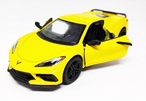 Chevrolet Corvette C8 2021  Amarelo - Escala 1/36 12 CM