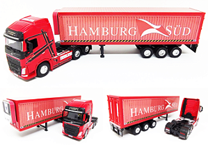 VOLVO FH500 + CONTÊINER SUD  - ESCALA 1/64 (25 CM)