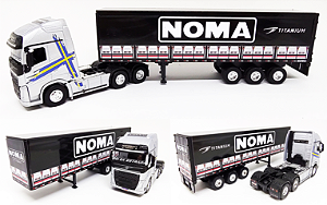 VOLVO FH500 PRATA + CARRETA  NOMA - ESCALA 1/64 (25 CM)