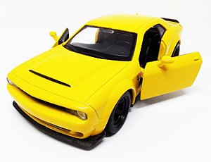 Dodge Challenger SRT Demon Amarelo - Escala 1/32 12 CM