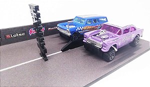 KIT DIORAMA PISTA DE ARRANCADA + 2 HOTWHEELS ESCALA 1/64 3