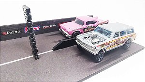 KIT DIORAMA PISTA DE ARRANCADA + 2 HOTWHEELS ESCALA 1/64 4