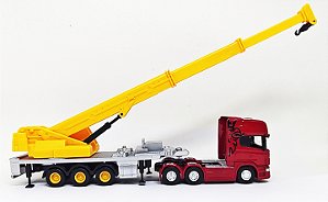 Scania Highline Vermelho + Carreta Guindaste 1/64
