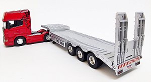 Miniatura Scania Highline Vermelho  + Carreta Prancha 1/64