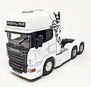 Scania V8 R730 Branca - Escala 1/64