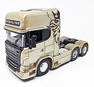 Scania V8 R730  Prata - Escala 1/64