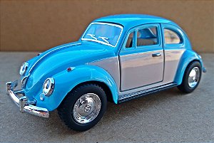 Volkswagen Fusca Azul/Branco - Escala 1/32 - 13 CM