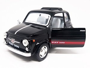 Fiat 500 Preto - Escala 1/24 - 12 CM