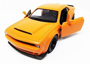 Dodge Challenger SRT Demon Laranja - Escala 1/32 12 CM