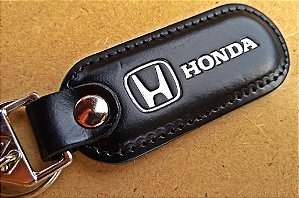 Chaveiro em Couro Preto Honda