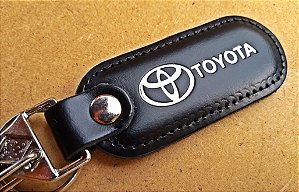 Chaveiro em Couro Preto Toyota