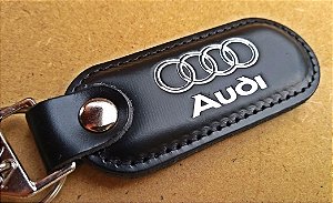 Chaveiro em Couro Preto Audi