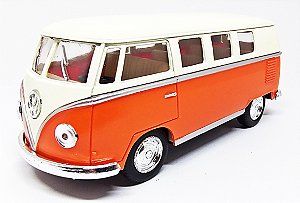 Volkswagen Kombi 1972 Laranja/Branca - Escala 1/32 - 13 CM