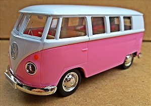 Volkswagen Kombi 1962 Rosa/Branca - Escala 1/32 - 13 CM