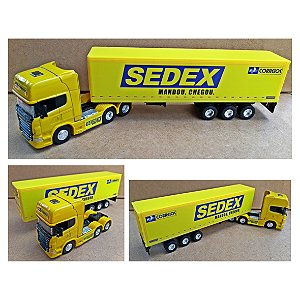 Scania R730 Correios - Escala 1/64 + Carreta (Escala 1/68) = 25 CM