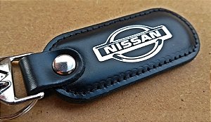 Chaveiro em Couro Preto Nissan