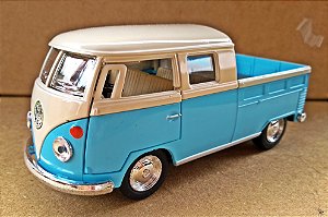 Volkswagen Kombi 1962 Azul/Branca - Escala 1/32 - 13 CM