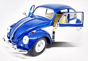 Volkswagen Fusca Azul 1967 - Escala 1/24 - 17 CM