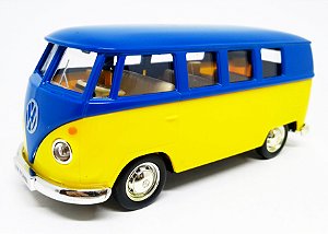 Volkswagen Kombi 1962 Azul/Amarelo - Escala 1/32 - 13 CM