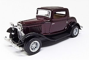 Ford 3 Window 1932 Coupé Vinho - Escala 1/32 - 12 CM