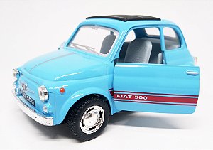 Fiat 500 Azul Claro - Escala 1/24 - 12 CM