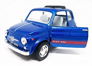 Fiat 500 Azul Escuro - Escala 1/24 - 12 CM