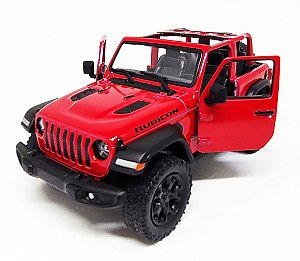 Jeep Wrangler Rubicon Vermelho - Escala 1/38 - 12 Cm