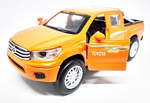 Toyota Hilux 4x4 Laranja - Escala 1/38 13 CM