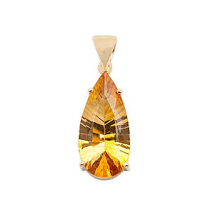 Pingente de Ouro 18k - Citrino - Gota - Pedra Preciosa - Exuberante