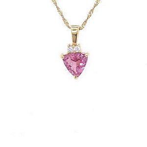 Pingente de Ouro - Turmalina - Rosa - Pedra Preciosa - Fabuloso