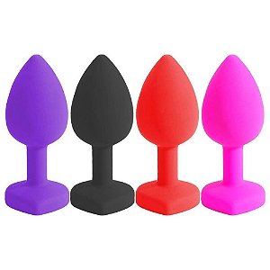 PLUG ANAL CORAÇÃO EM SILICONE 7 X 2,8CM PEQUENO