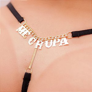 CALCINHA STRASS ME CHUPA EM RENDA TALLYTA MODA