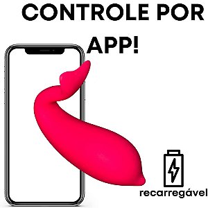 BULLET COM 10 VIBRAÇÕES E CONTROLE VIA APP - GOLFINHO VERMELHO