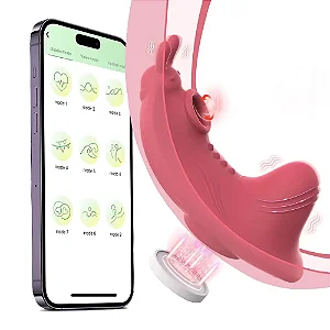 VIBRADOR DE CALCINHA POR APLICATIVO BUTTERFLY COM SUCÇÃO E IMÃ