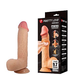 PÊNIS REALÍSTICO 23,4 CM COM VENTOSA - EMEKA - PRETTY LOVE