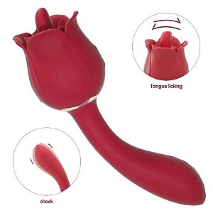 VIBRADOR ROSA COM ESTIMULADOR LÍNGUA S361-2 - LIBB