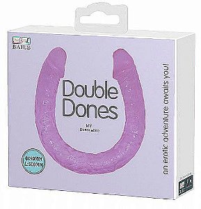 DILDO REALÍSTICO DUPLO ROXO 44CM JELLY - BAILE