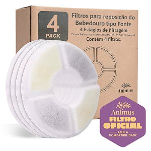Filtro Para Bebedouro Cão e Gato Kit Com 4 unidades - Animus Bem Estar