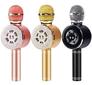 Microfone De Karaoke Com Bluetooth Recarregável - Tomate