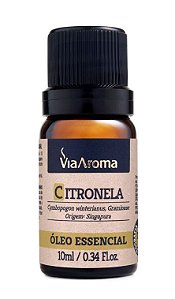 Óleo Essencial Citronela 100% Puro 10ml - Via Aroma