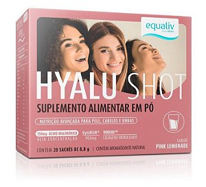 Hyalu Shot Sabor Pink Limonade - Equaliv - 20 Sachês