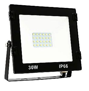 Refletor Led Eco Micro 30w Holofote Branco Frio Jardim Loja