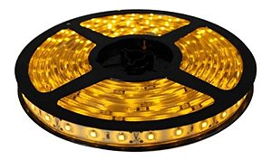 Fita Led Com 5m 5050 Amarelo Ambar Aprova D`agua C/ Silicone